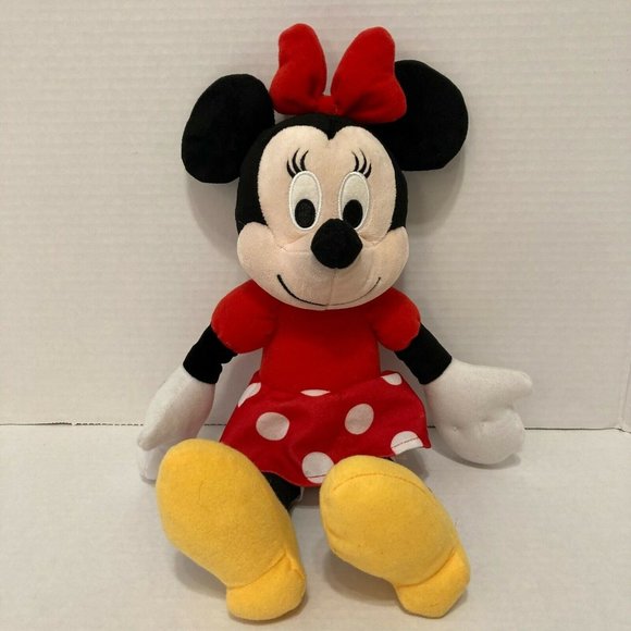 Kohls Cares Disney 14" Minnie Mouse Plush Toy VGUC Red Polka Dot Dress - Picture 1 of 7